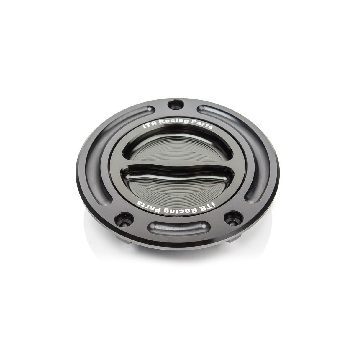 TAPON DE DEPOSITO EN ALUMINIO CON CIERRE DE ROSCA - KAWASAKI ANTIGUO - NEGRO