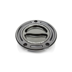 TAPON DE DEPOSITO EN ALUMINIO CON CIERRE DE ROSCA - KAWASAKI ANTIGUO - NEGRO